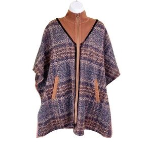 Mystree Tweed Knit‎ Pull Over Cover Up Sweater Zip Up